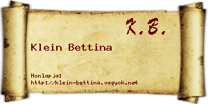 Klein Bettina névjegykártya